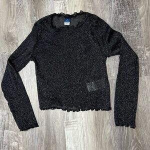 Zara Black Glitter Long Sleeve Top